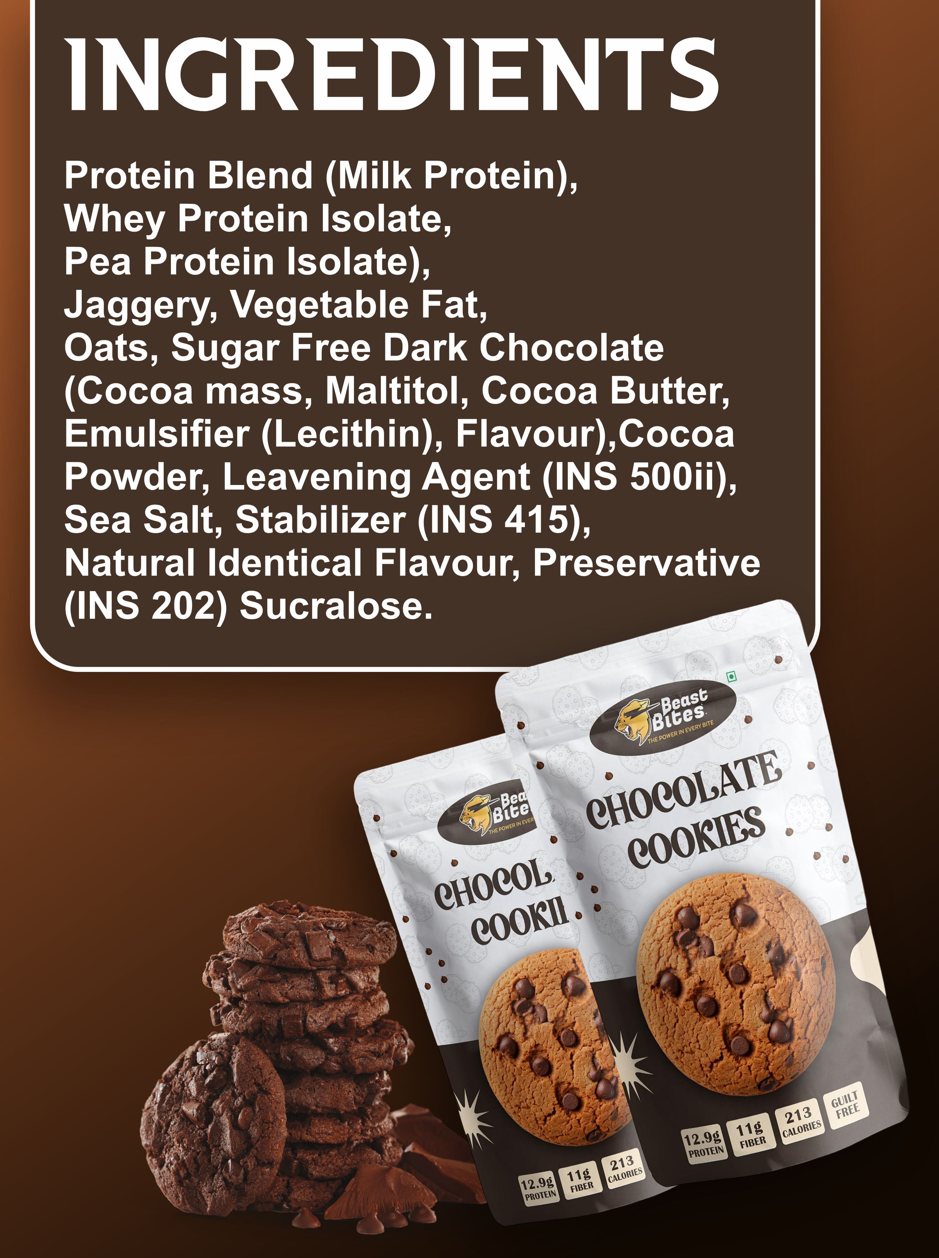 Beast Bites Double Delight Cookies (3 Vanilla + 3 Chocolate) || 12.9g Protein