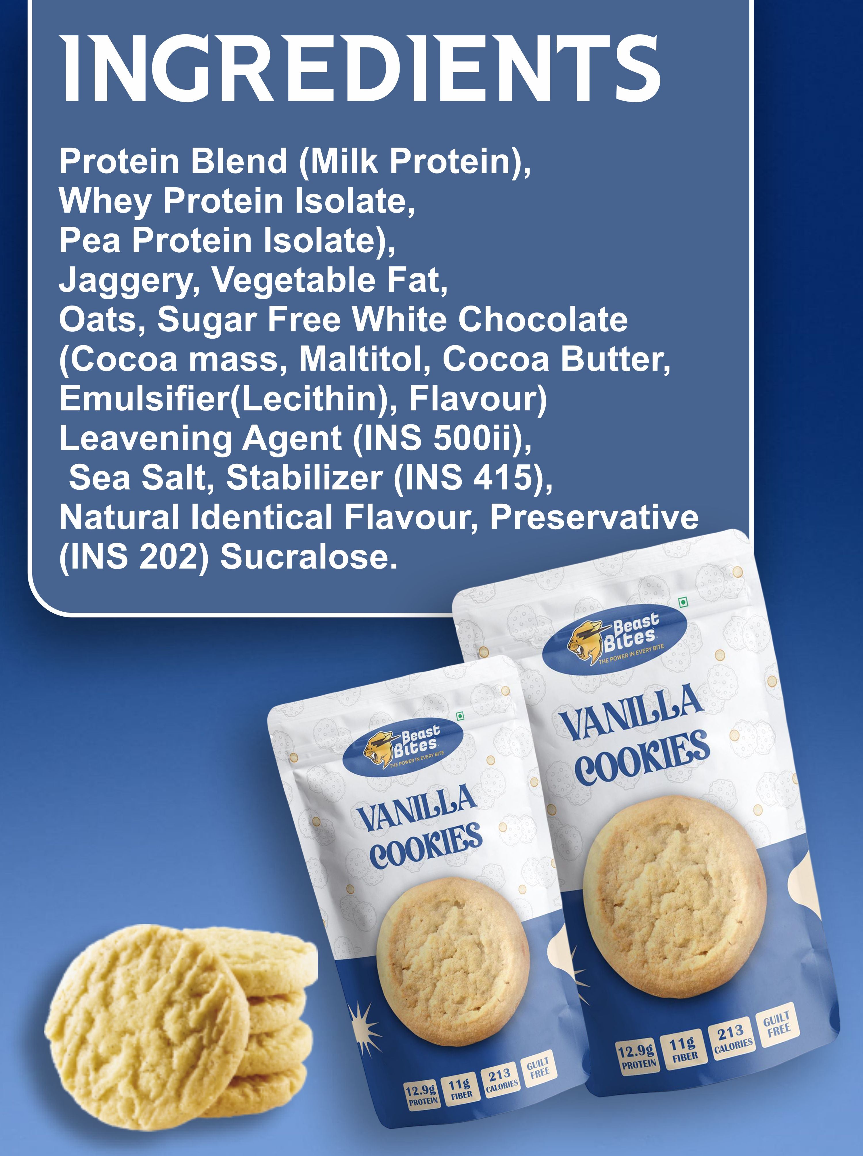 Beast Bites Double Delight Cookies (3 Vanilla + 3 Chocolate) || 12.9g Protein