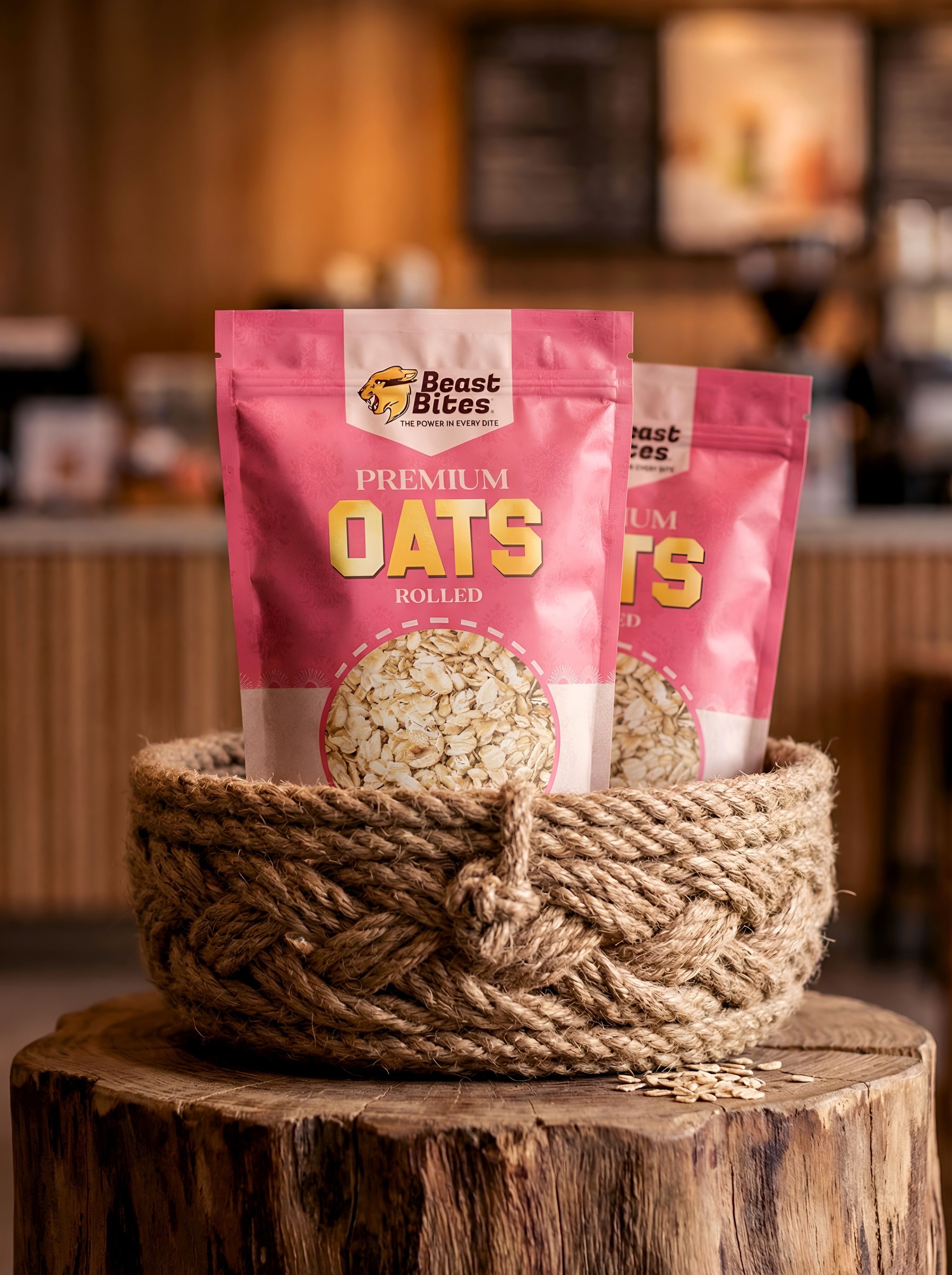Beast Bites 100% Rolled Oats 350g | Premium Golden Rolled Oats