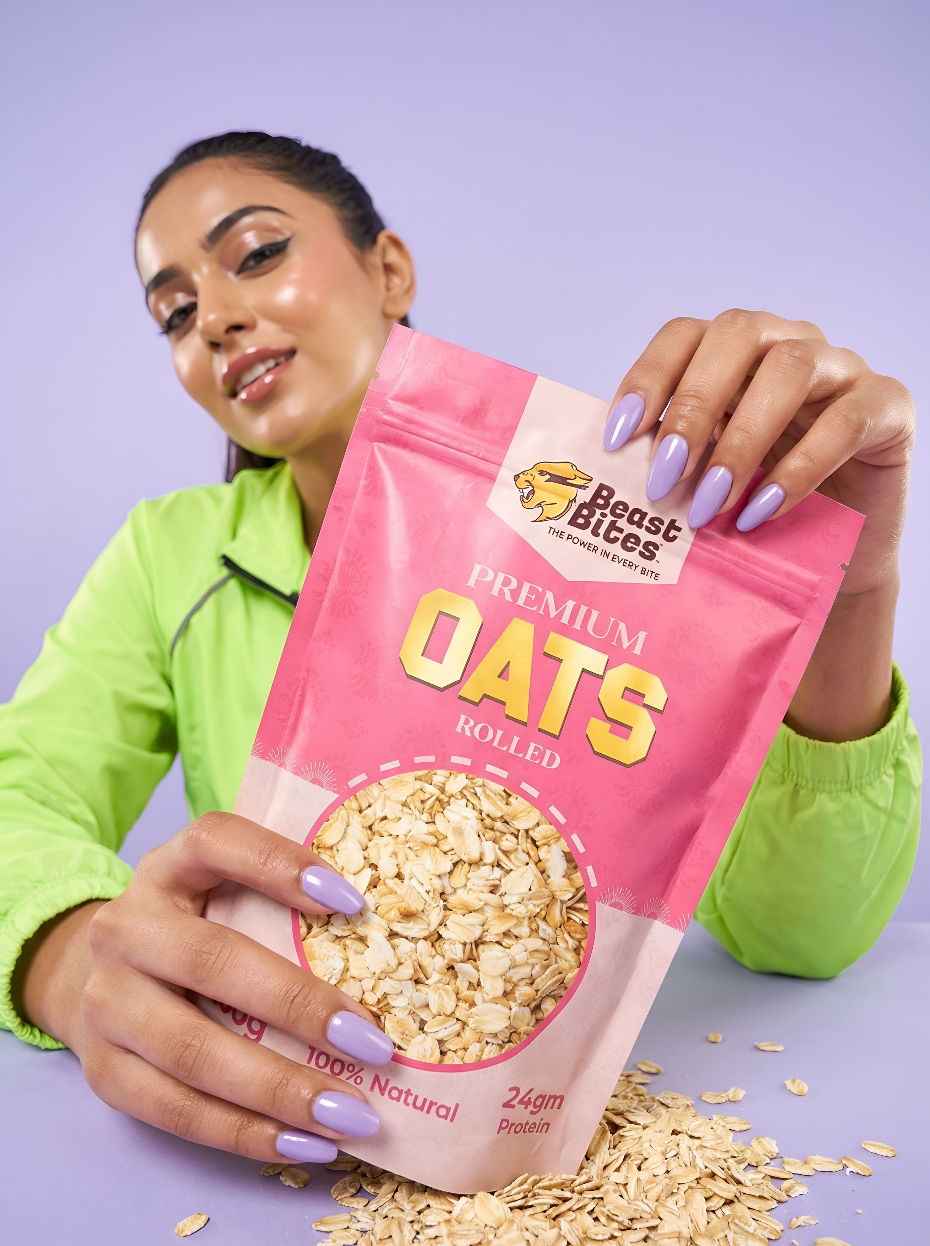 Beast Bites 100% Rolled Oats 350g | Premium Golden Rolled Oats